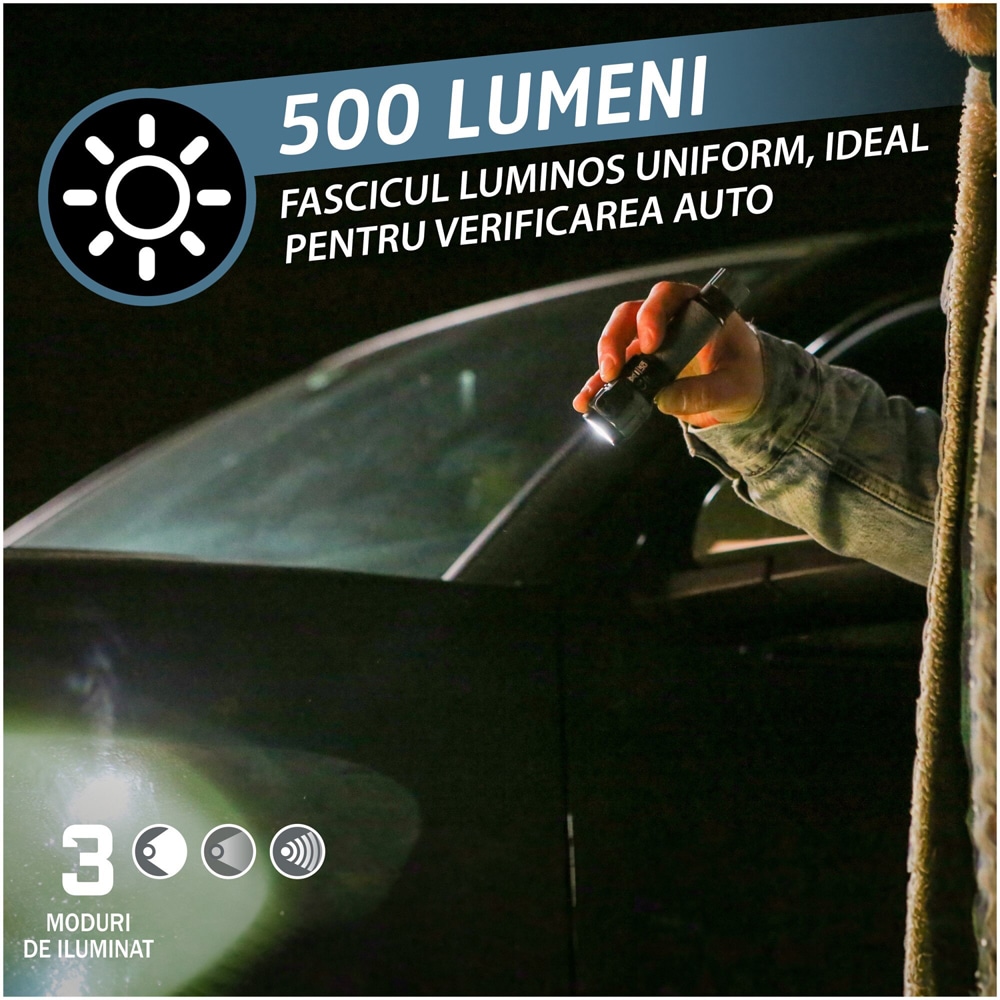 Lanterna LED ENERGIZER, 500lm, Li-Ion, albastru