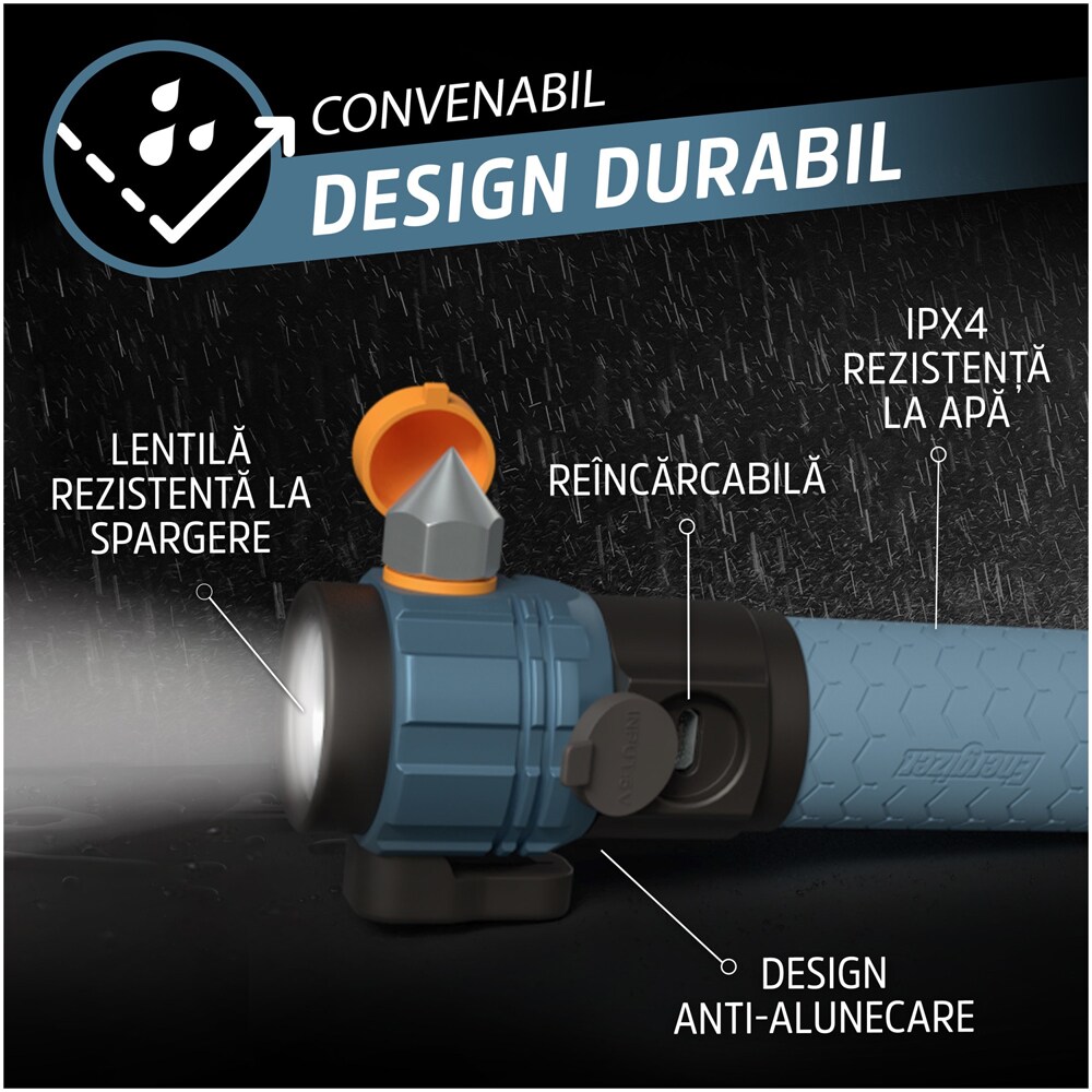 Lanterna LED ENERGIZER, 500lm, Li-Ion, albastru