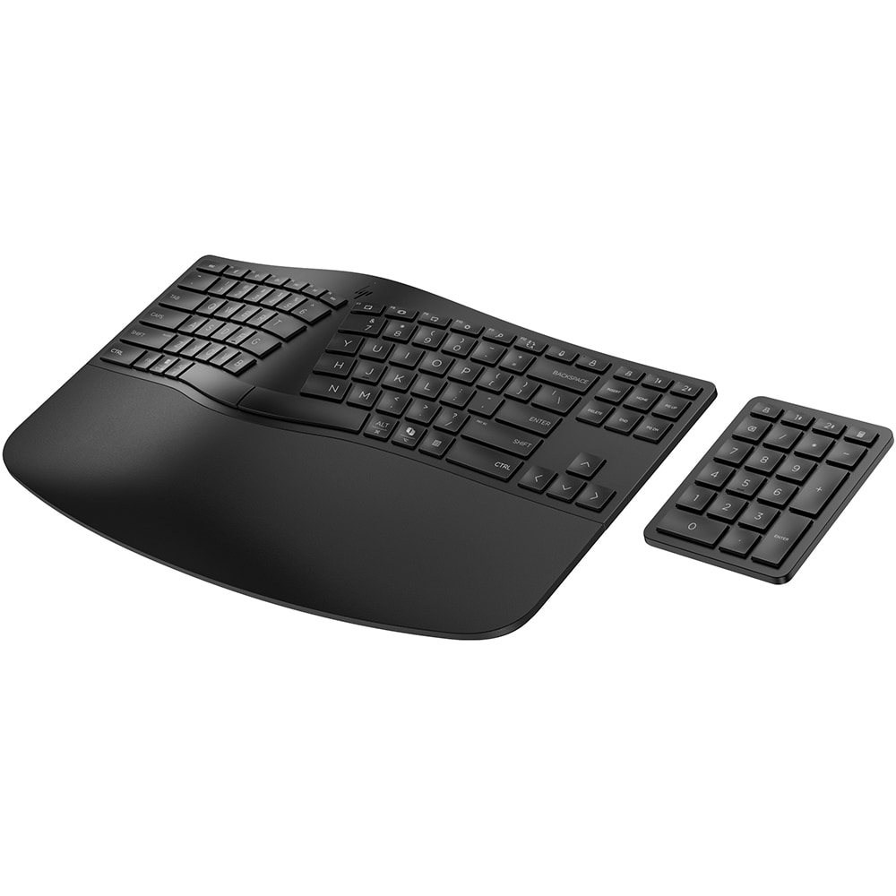 Tastatura wireless HP 960 Ergonomic, Bleutooth, USB, negru