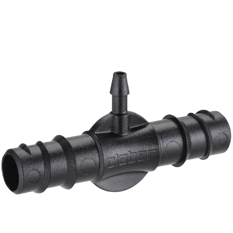 Conector T pentru microirigatii Claber, 1/2-1/4, plastic, negru, 2 bucati