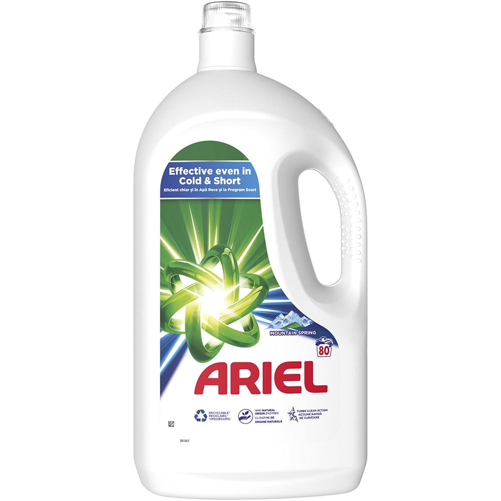 Detergent lichid ARIEL Mountain Spring, 4 l, 80 spalari