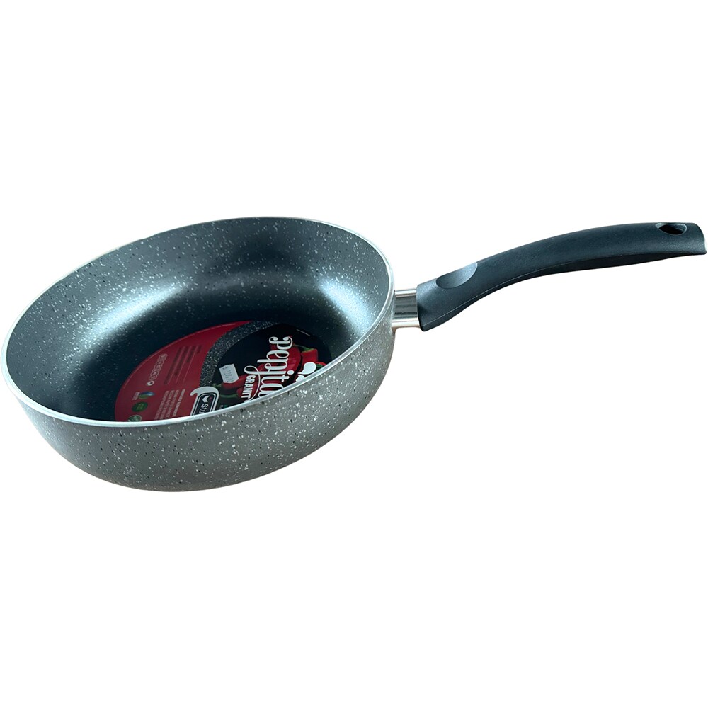 Tigaie inalta STUDIO CASA Pepita Granit, 26cm, aluminiu, gri