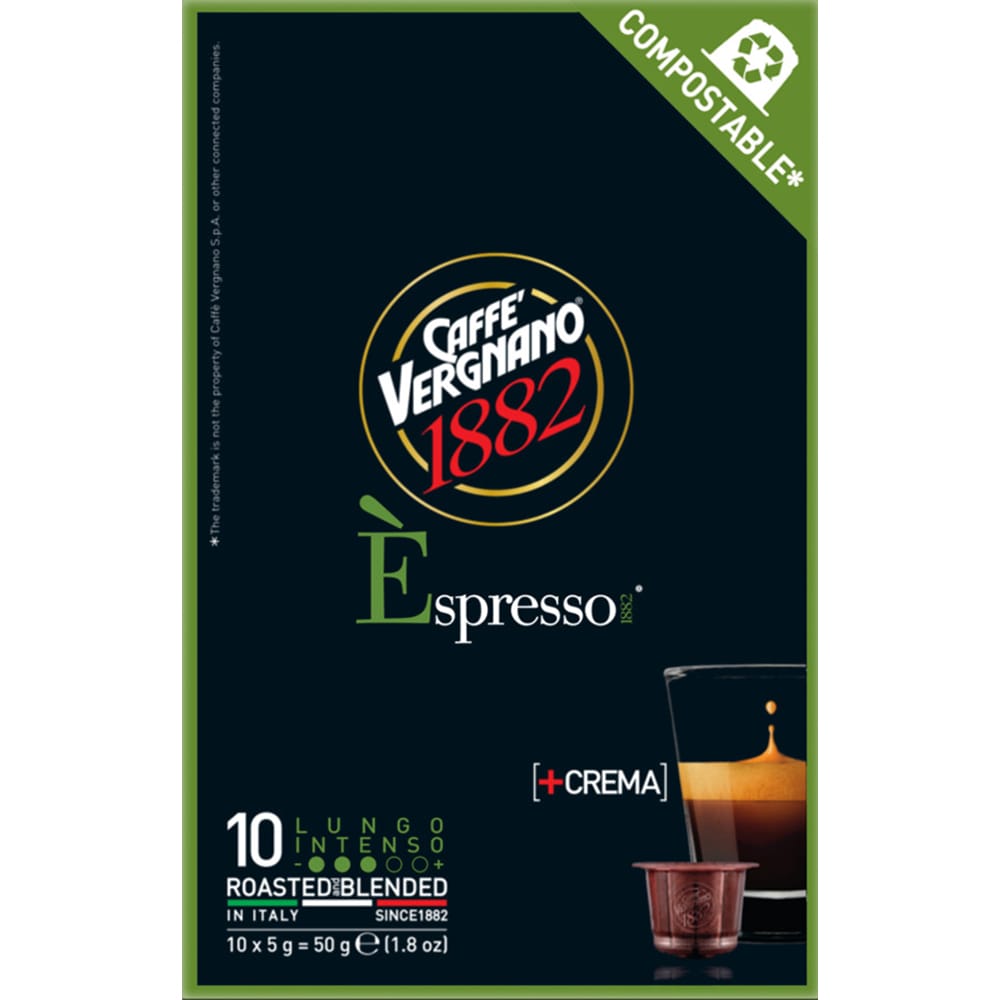 Capsule cafea VERGNANO Lungo, compatibile Nespresso, 10 capsule, 55g
