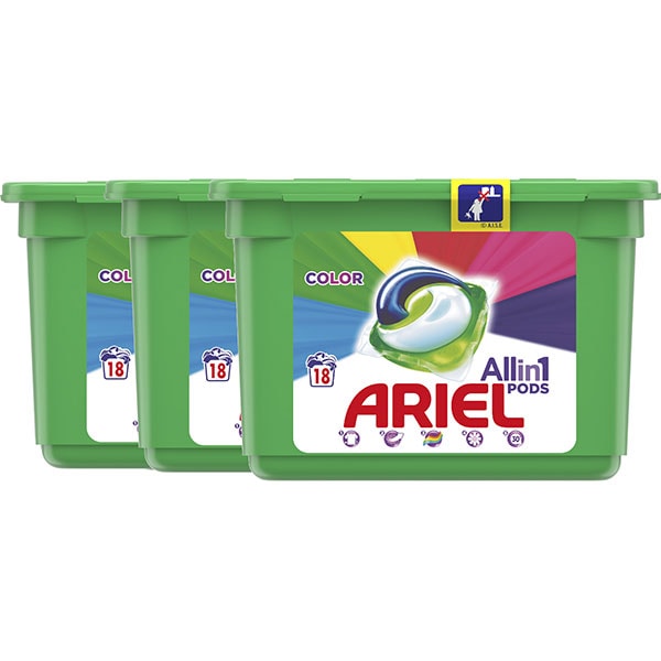 Detergent capsule ARIEL All in One PODS Color, 54 spalari