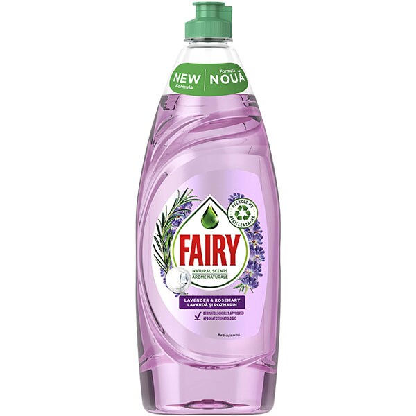 Detergent de vase FAIRY Pure & Naturals Lavanda & Rozmarin, 650 ml