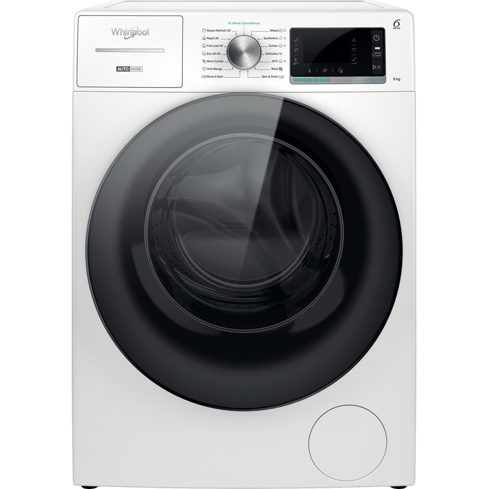 Masina de spalat rufe frontala WHIRLPOOL W8 W946WB EE, 9 kg, 1400rpm, Clasa A, alb