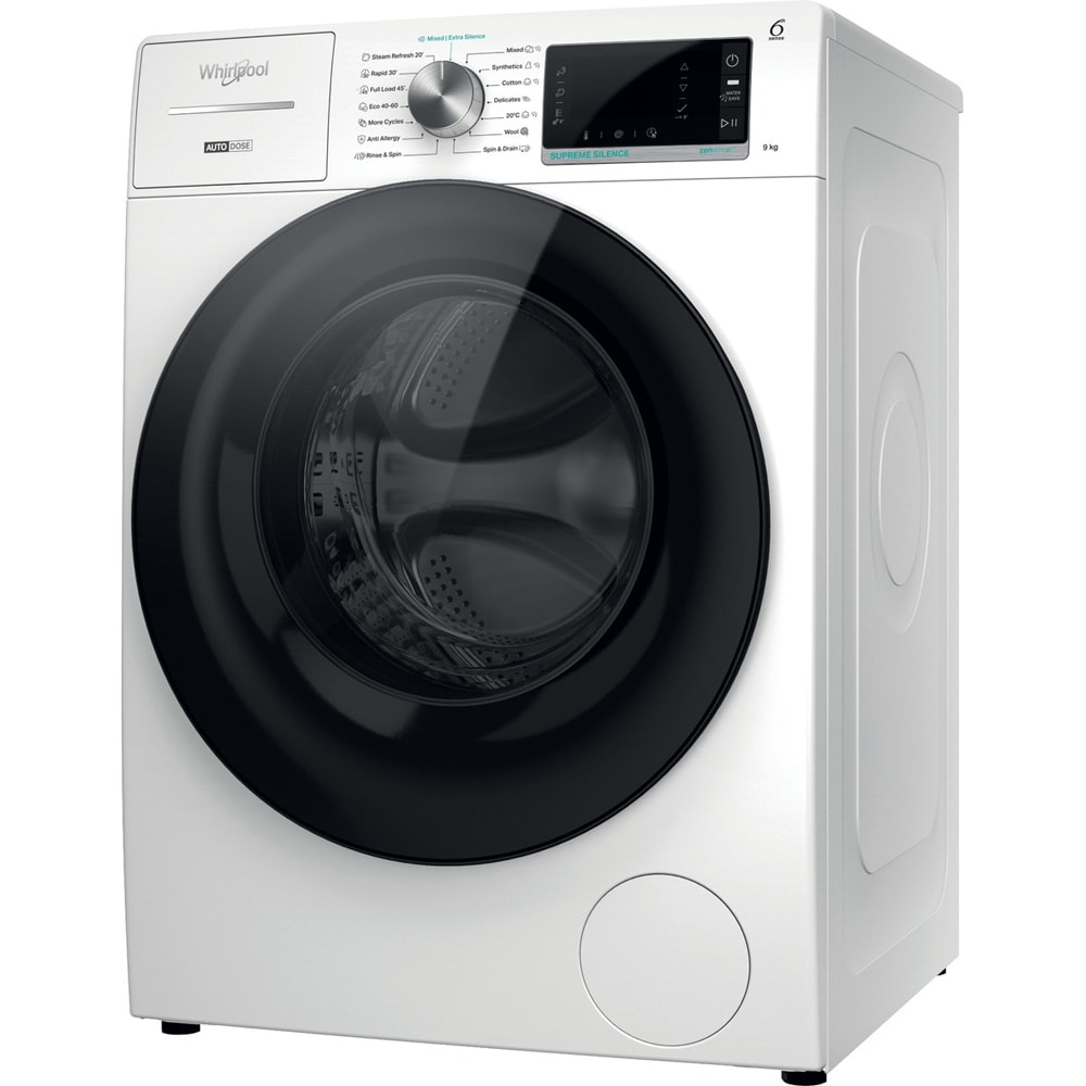 Masina de spalat rufe frontala WHIRLPOOL W8 W946WB EE, 9 kg, 1400rpm, Clasa A, alb