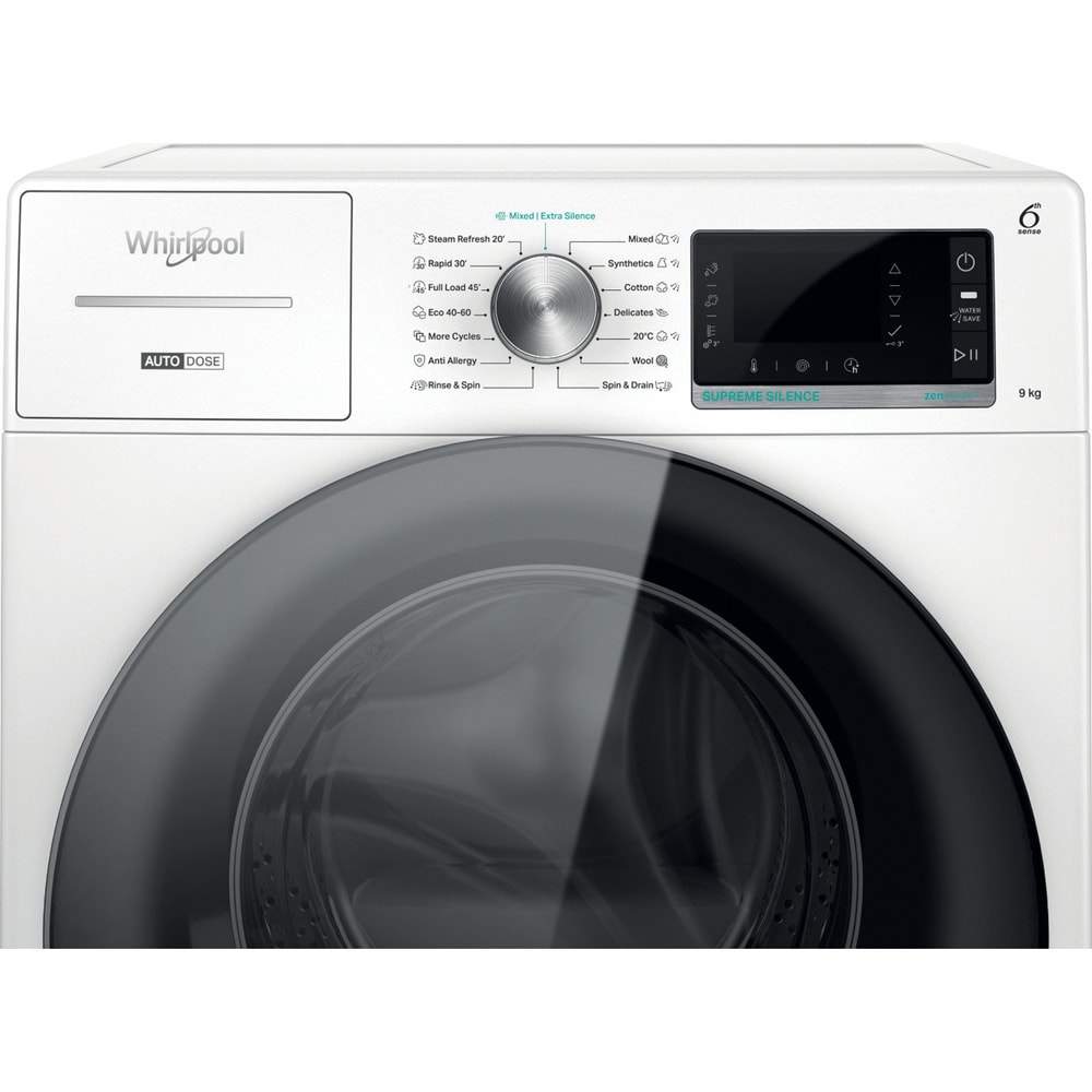 Masina de spalat rufe frontala WHIRLPOOL W8 W946WB EE, 9 kg, 1400rpm, Clasa A, alb