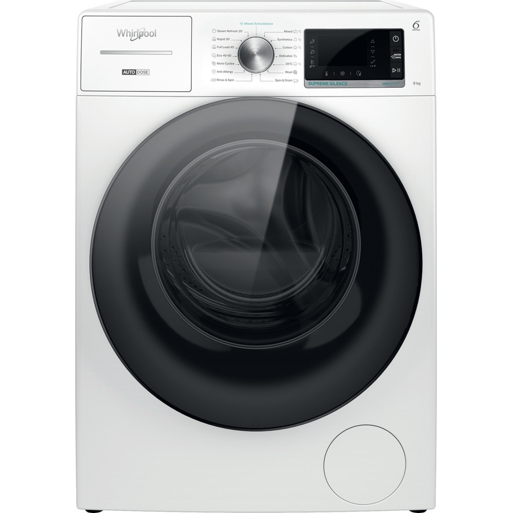 Masina de spalat rufe frontala WHIRLPOOL W8 W946WB EE, 9 kg, 1400rpm, Clasa A, alb