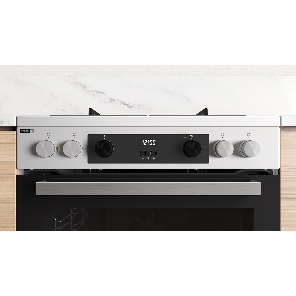 Aragaz WHIRLPOOL WS68G8CHW/E, 4 arzatoare, Gaz + Electric, L 60 cm, alb