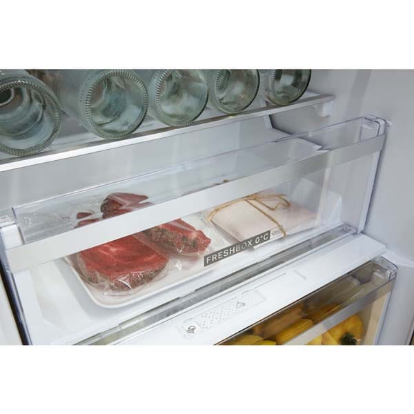 Combina frigorifica WHIRLPOOL W7 821O OX H, Total No Frost, 338 l, H 189 cm, Clasa E, 6th Sense, argintiu