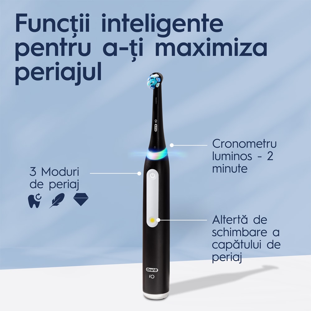 Periuta de dinti electrica ORAL-B iO3, 3 programe, 2 capete, negru