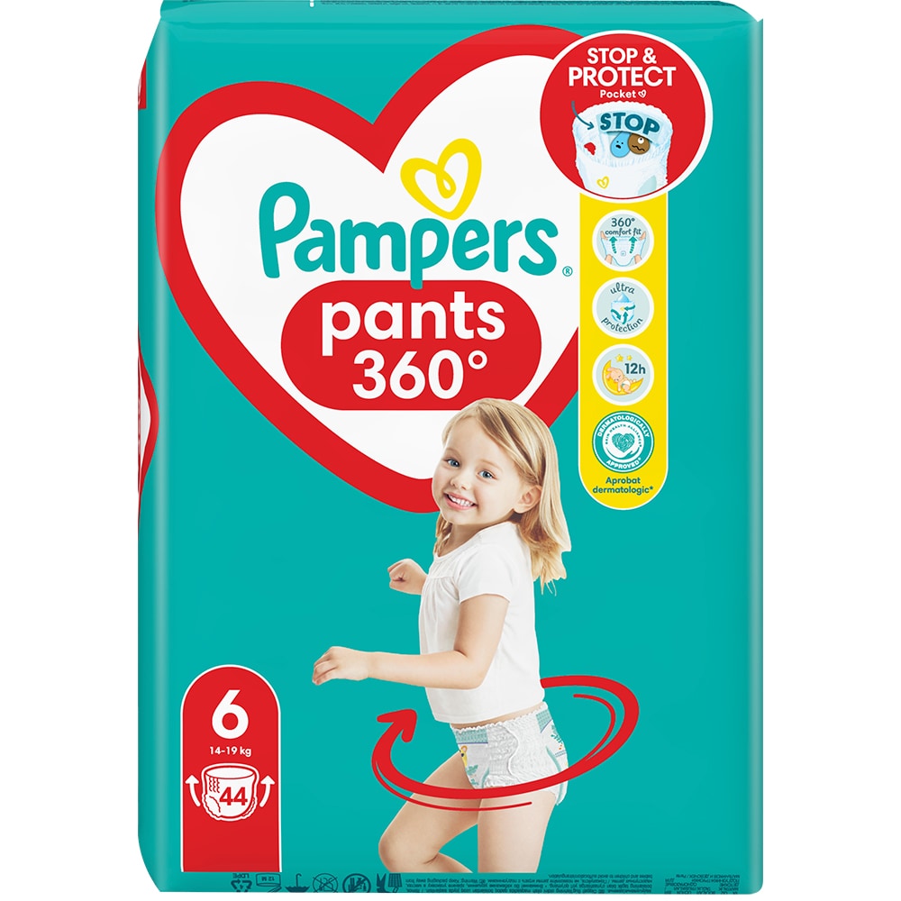 Scutece chilotel PAMPERS Pants Jumbo Pack nr 6, Unisex, 14-19 kg, 44 buc