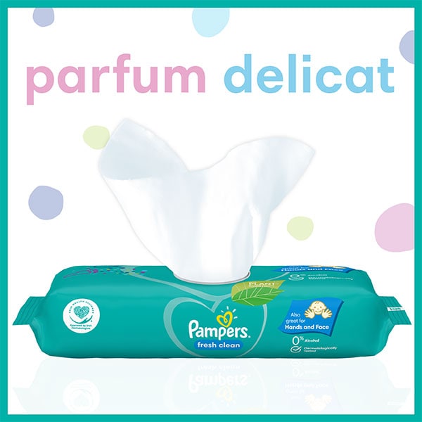 Servetele umede PAMPERS Fresh Clean, 6 pachete, 480 buc