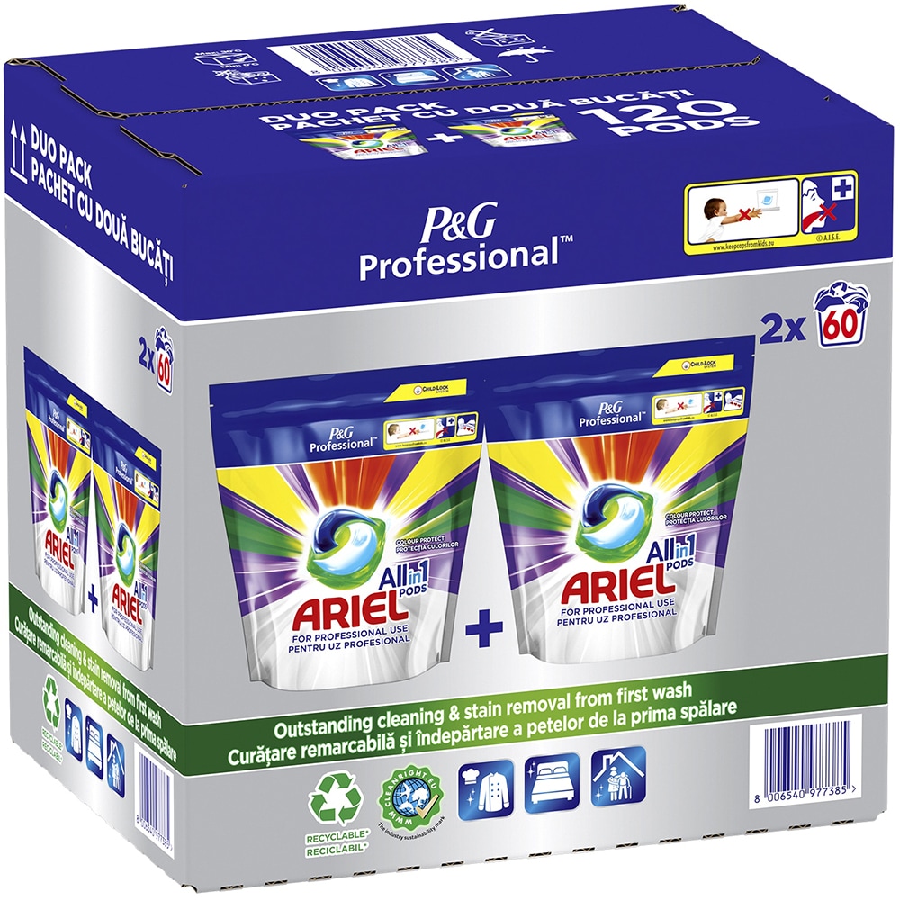 Detergent capsule ARIEL Professional All in 1 PODS Color, 120 spalari