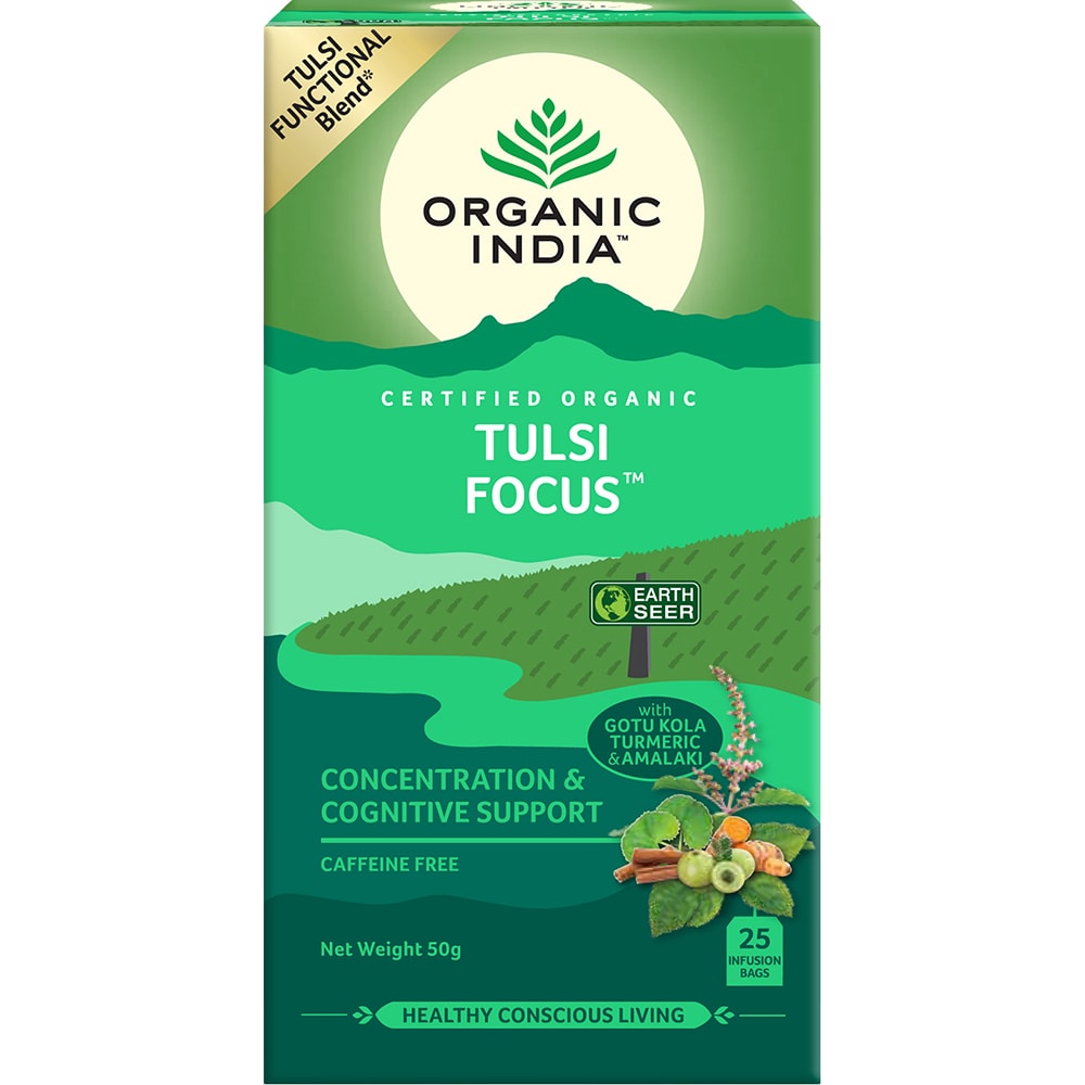 Ceai ORGANIC INDIA Tulsi Focus, 25 plicuri, 50g