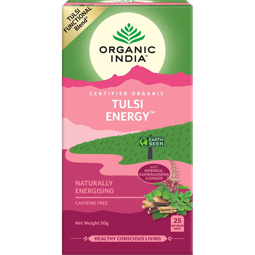Ceai ORGANIC INDIA Tulsi Energy, 25 plicuri, 50g