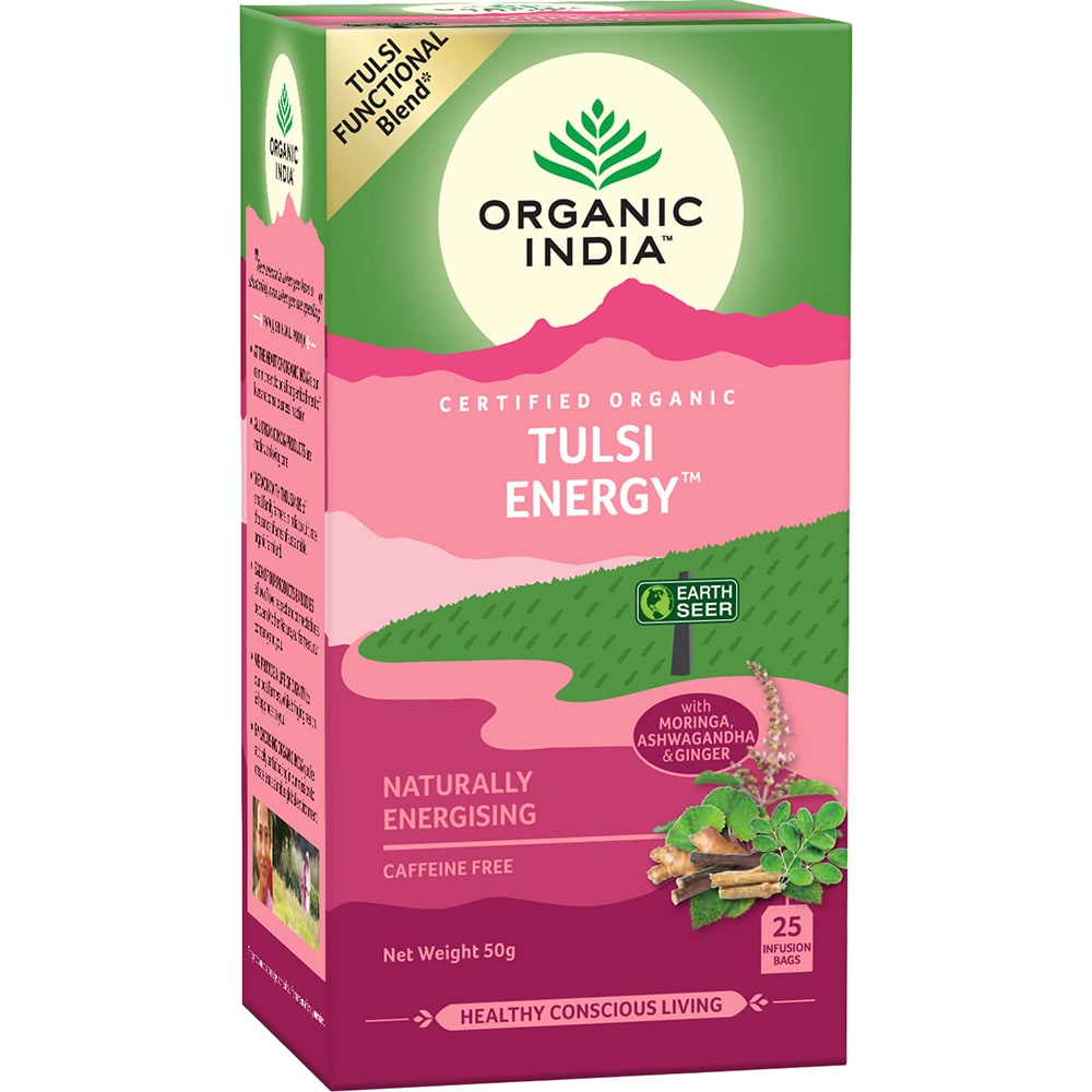 Ceai ORGANIC INDIA Tulsi Energy, 25 plicuri, 50g