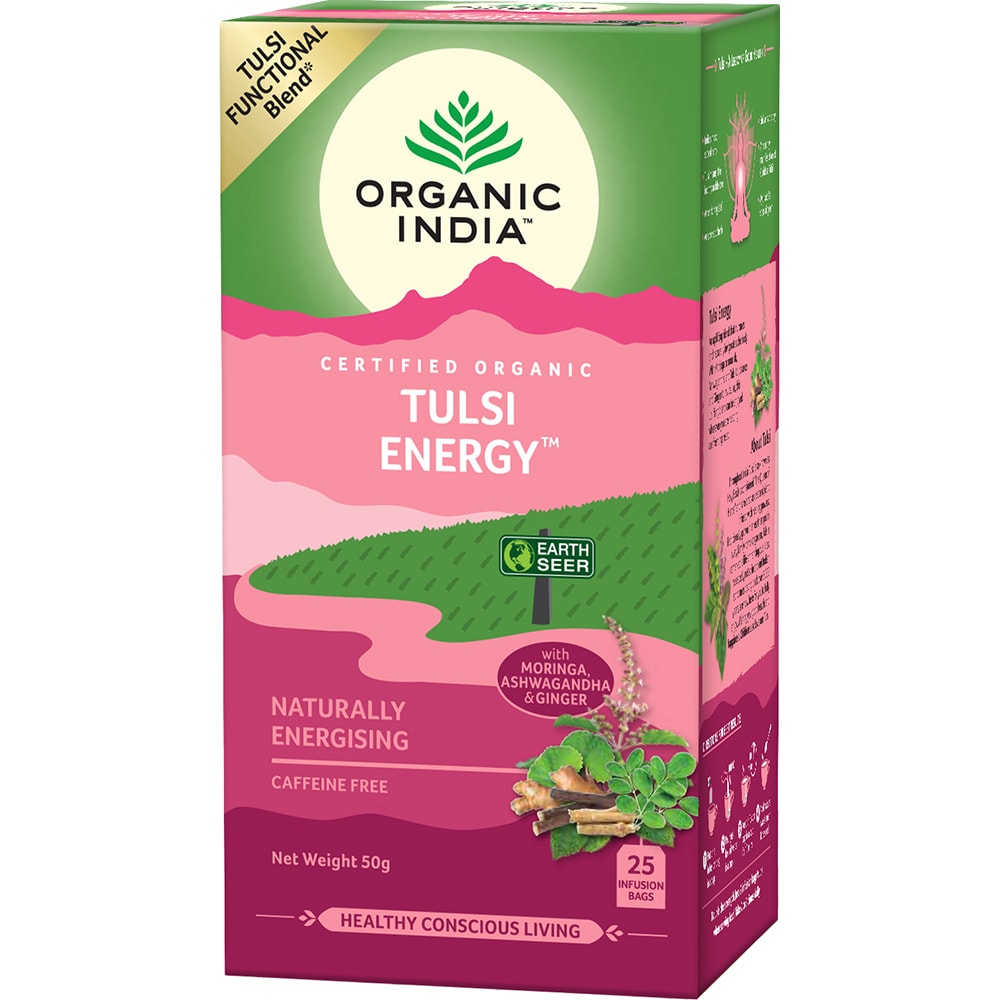 Ceai ORGANIC INDIA Tulsi Energy, 25 plicuri, 50g
