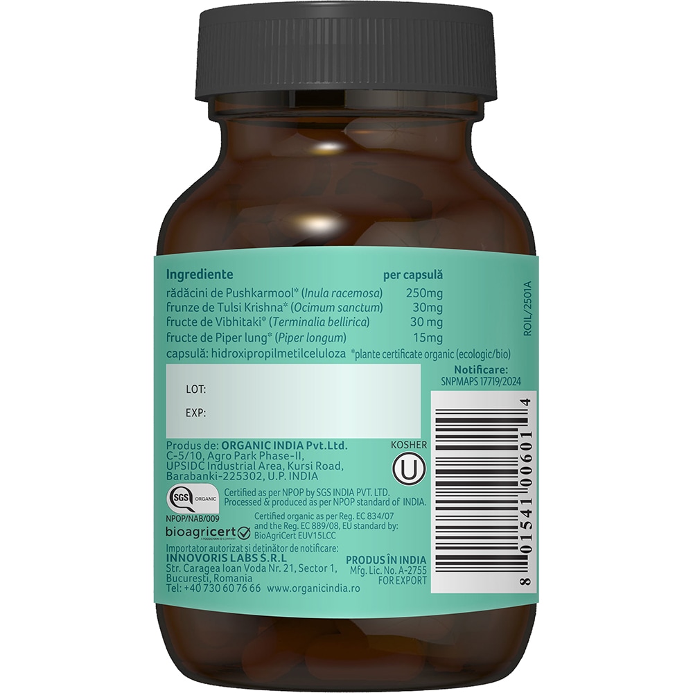 Supliment alimentar Breathe Free, 60 capsule, ORGANIC INDIA