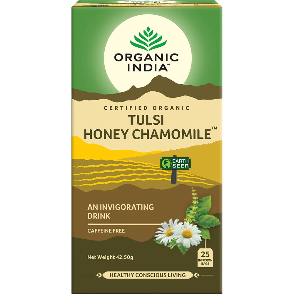 Ceai ORGANIC INDIA Tulsi Miere si Musetel, 25 plicuri, 42.5g