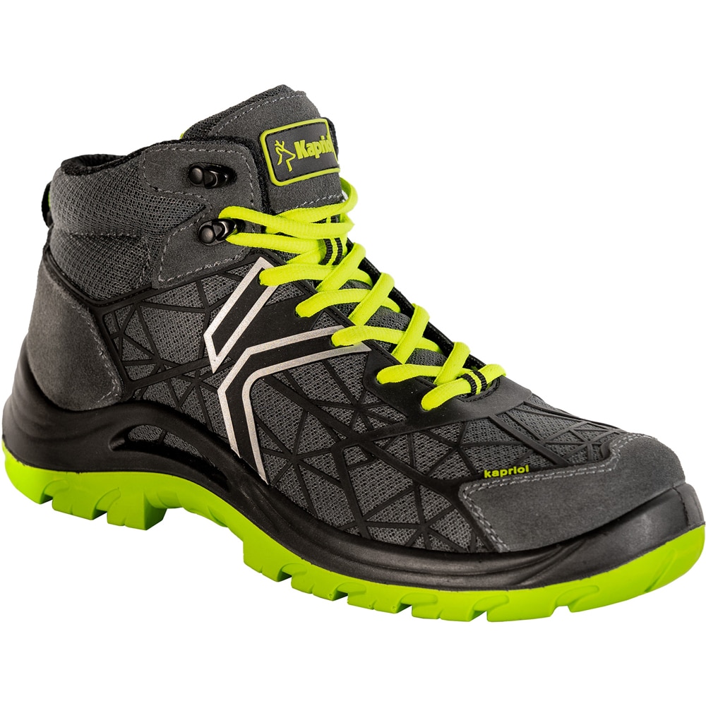 Bocanci de protectie KAPRIOL Spider, S3 L FO SR, bombeu din otel, marimea 41, Gri/Verde