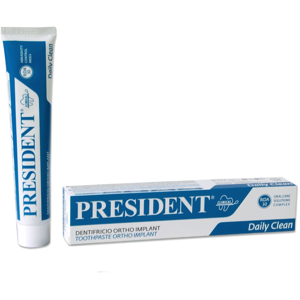 Pasta de dinti PRESIDENT Ortho Implant Daily Clean, 75ml