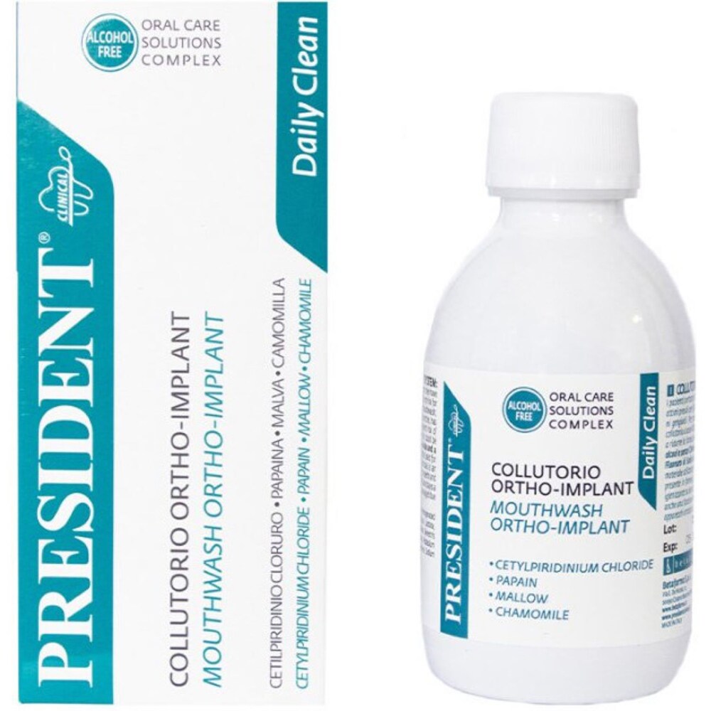 Apa de gura PRESIDENT Ortho Implant Daily Clean, 200ml