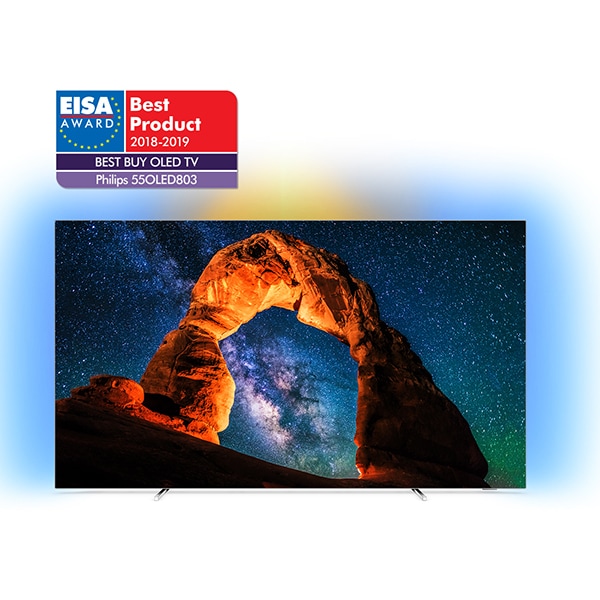 Televizor OLED Smart PHILIPS 55OLED803/12, Ultra HD 4K, HDR, Ambilight, 139 cm