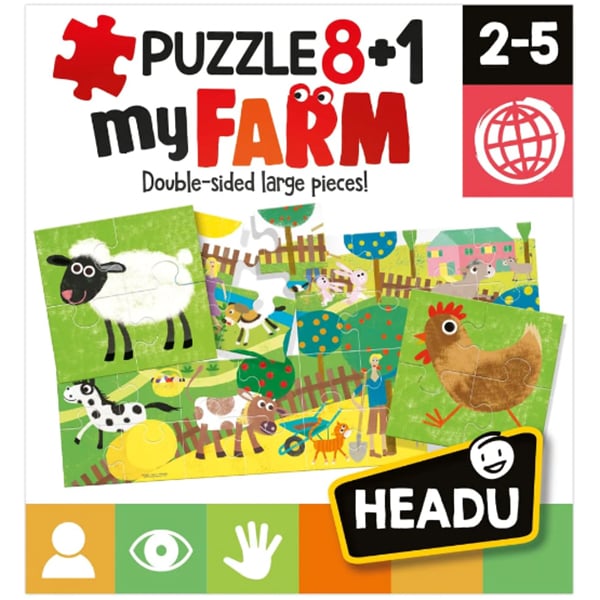 Puzzle HEADU Ferma HE20508, 2 fete, 2 ani+, 32 piese