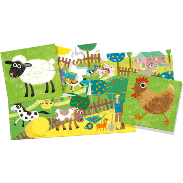 Puzzle HEADU Ferma HE20508, 2 fete, 2 ani+, 32 piese