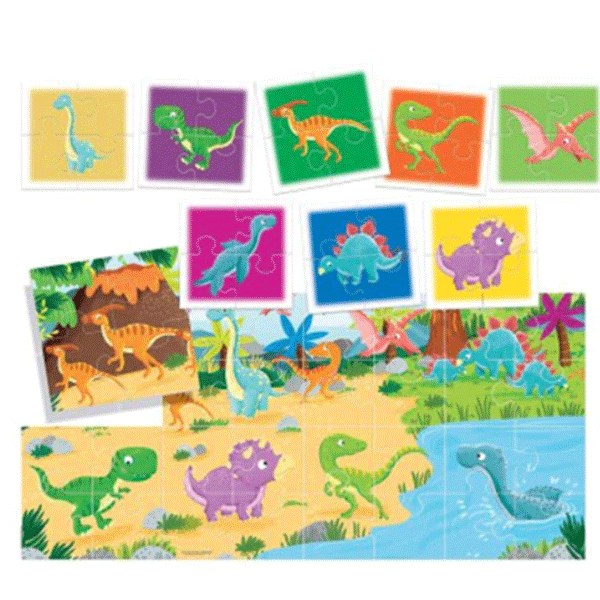 Puzzle HEADU Dinozaurii HE22243, 2 ani+ 32 piese