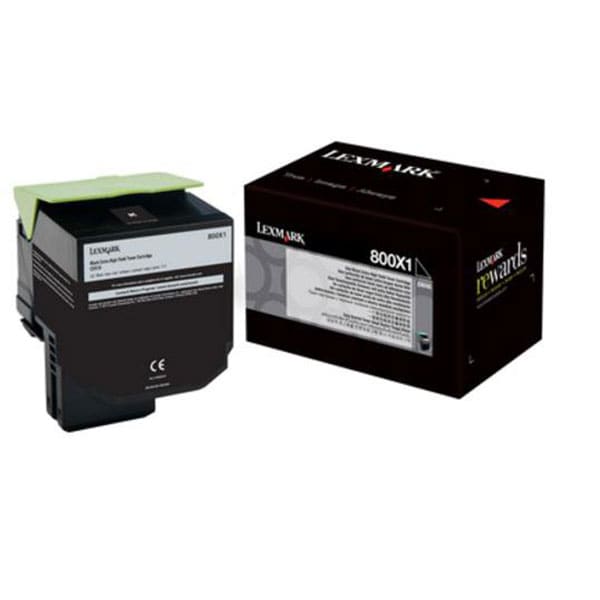 Toner original LEXMARK XXL 80C0X10 800X1, negru