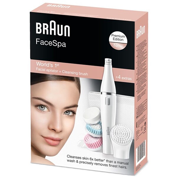 Epilator facial BRAUN Face 851, 1 viteza, 4 accesorii, acumulator, alb