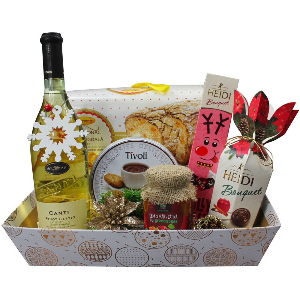 Cos cadou LUXURY BASKETS Christmas Flower 7CF