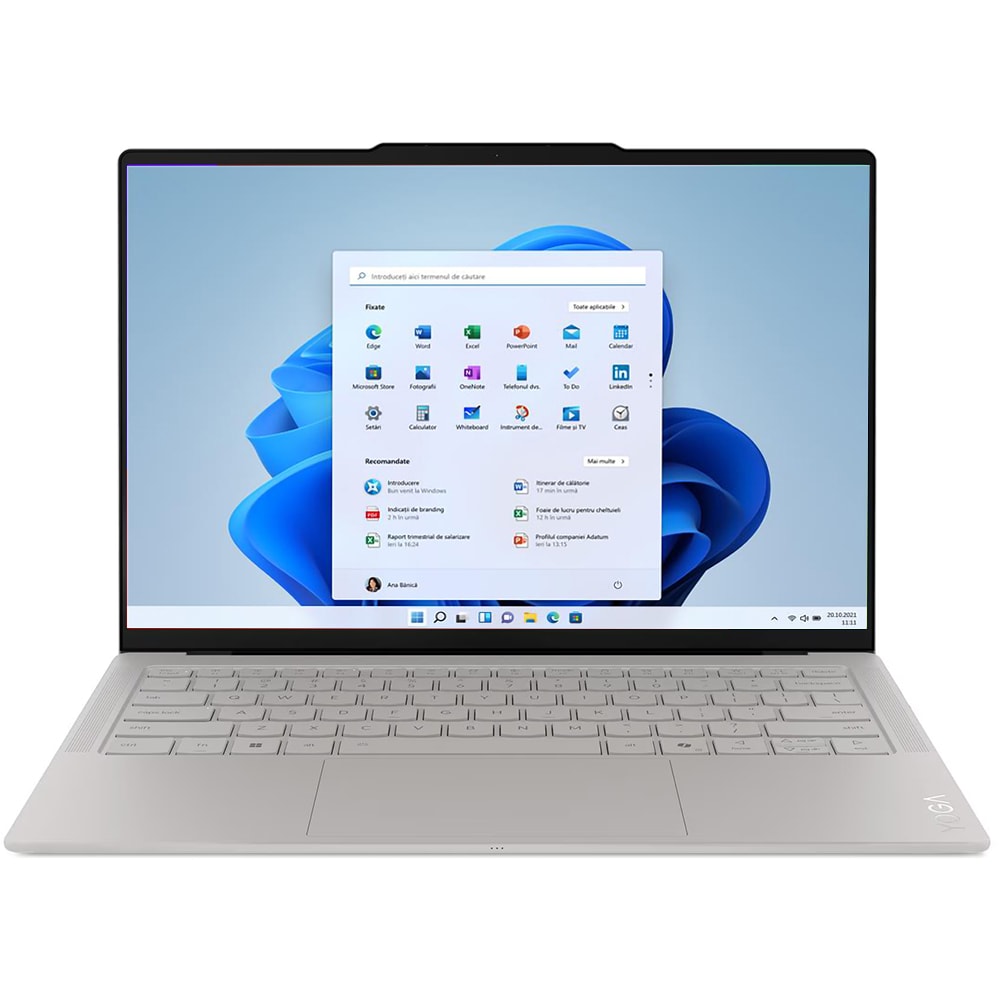 Laptop LENOVO Yoga Slim 7 Ultra 14IPH11, Intel Core Ultra 7 355 pana la 4.7GHz, 14" 2.8K Touch, 32GB, SSD 1TB, Intel Graphics, Windows 11 Home, Seashell
