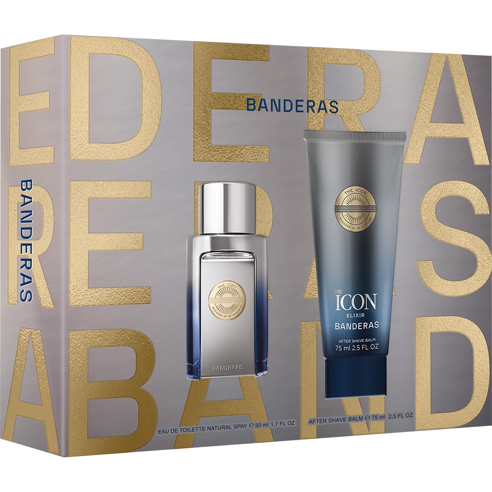 Set ingrijire corp si ten ANTONIO BANDERAS The Icon Elixir: Apa de toaleta, 50ml + Aftershave, 75ml