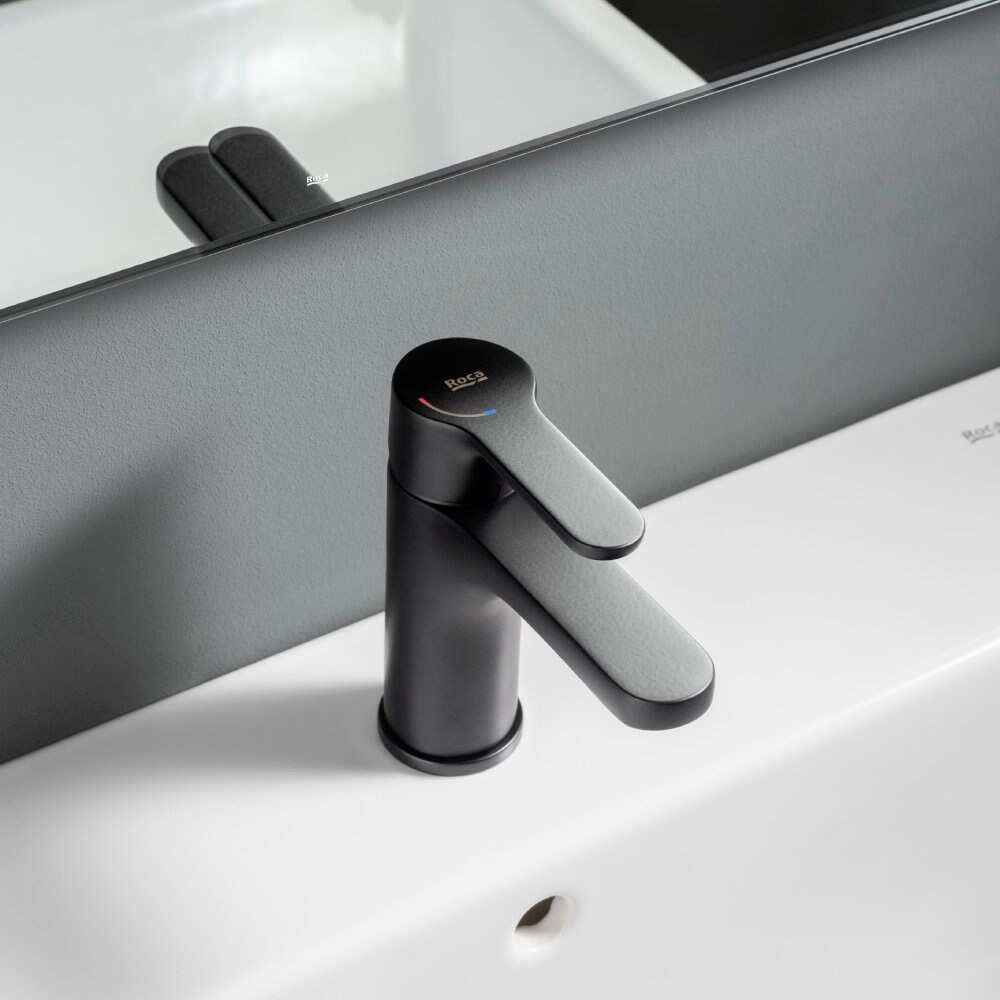 Baterie lavoar ROCA L20 A5A3K09NB0, alama sanitara, negru mat