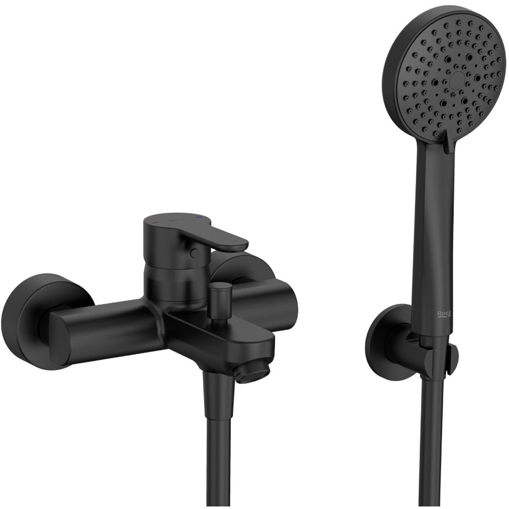 Baterie cada-dus ROCA L20 A5A0109NB4, set dus inclus, alama sanitara, negru mat