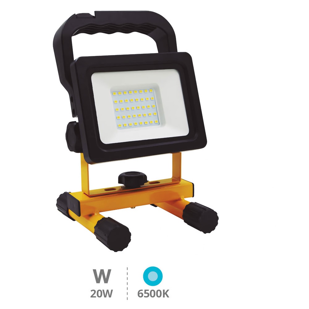 Proiector de lucru LED GSC Battali, 20W, 6500K, IP54, galben