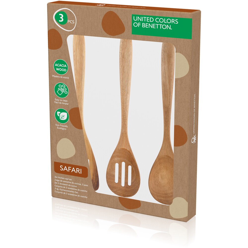 Set ustensile bucatarie BENETTON Safari, 3 piese, lemn