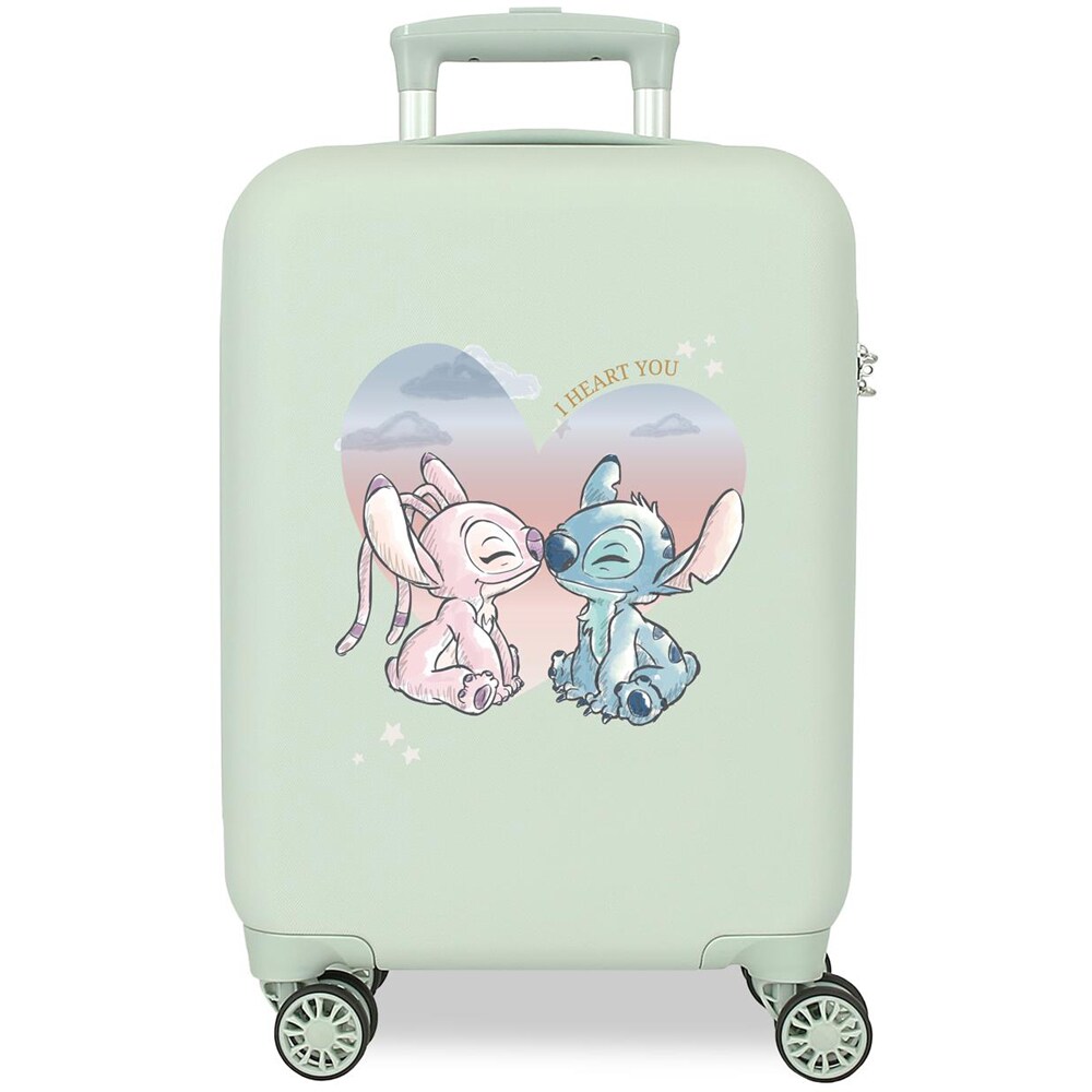 Troler copii Stitch I Heart You, 50 cm, verde menta