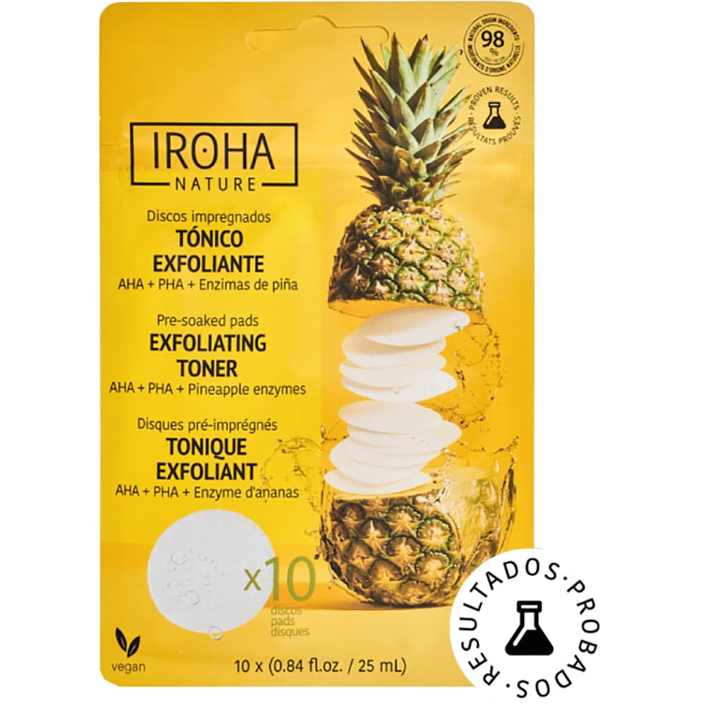 Dischete exfoliante IROHA Ananas, 10buc