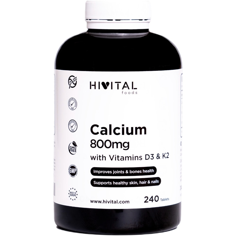 Supliment Calciu 800 mg + Vitaminele D3 si K2, 240 comprimate, HIVITAL
