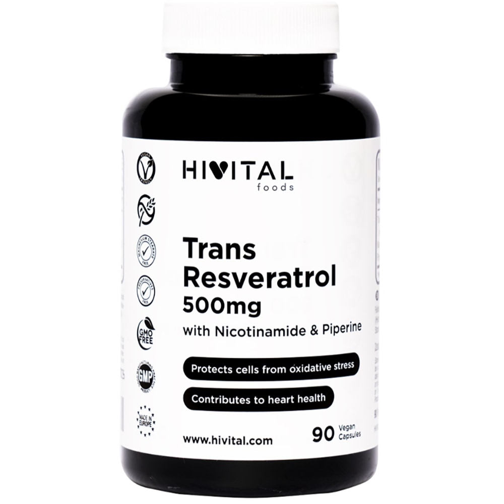 Supliment Trans-Resveratrol 500 mg, 90 capsule, HIVITAL
