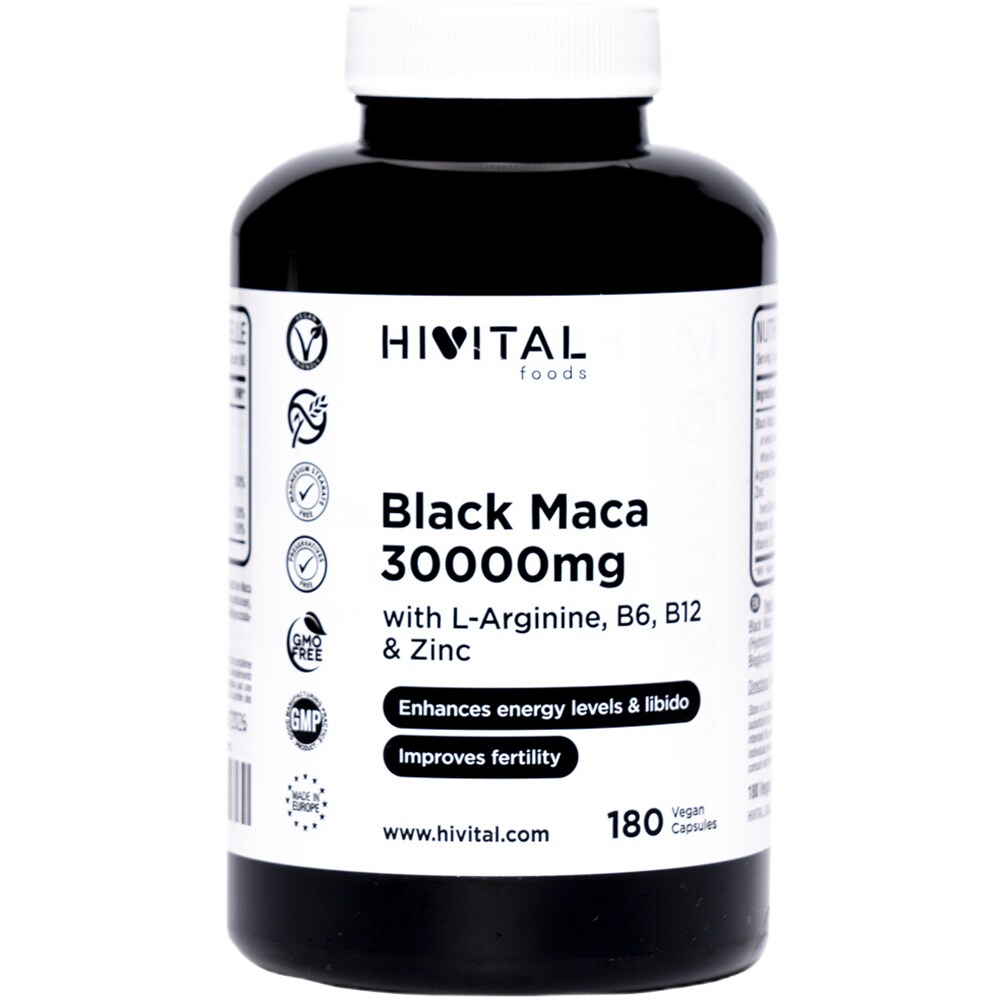 Supliment Maca Neagra 30000 mg, 180 capsule vegane, HIVITAL