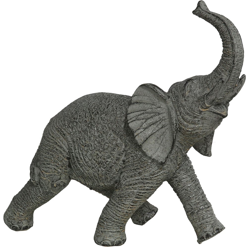 Statueta decorativa Elefant Kanira, rasina, 9 x 21 x 21 cm, gri