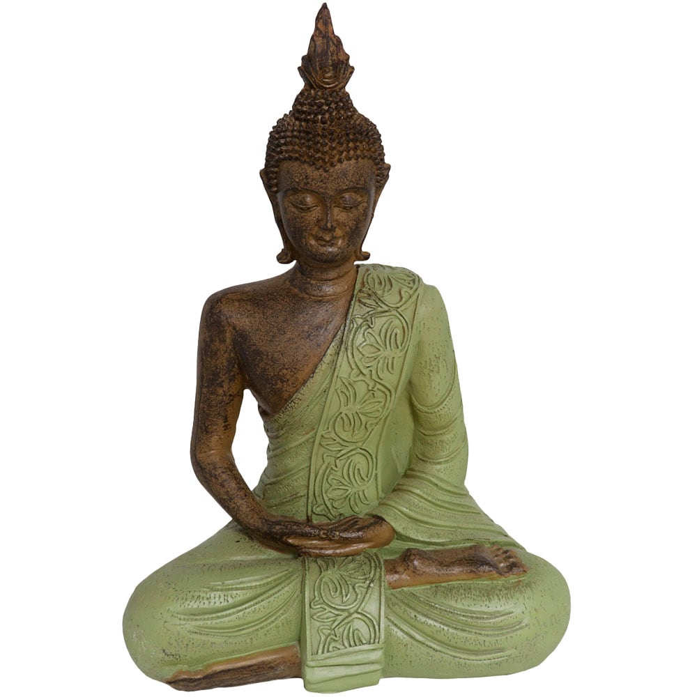 Statueta decorativa Buddha Kuljit, rasina, 8 x 14 x 21 cm, maro
