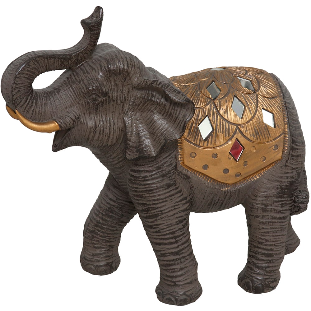 Statueta decorativa Elefant Mirror 2, rasina ABS, 10 x 23 x 21 cm, maro