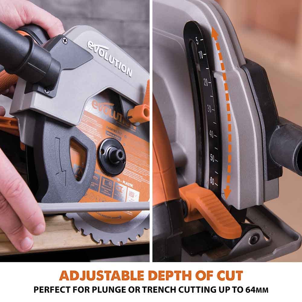 Fierastrau circular Evolution R185CCSL, 1200W, 3700rpm, panza 185mm